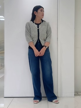 「UNTITLED（アンタイトル）の【新色追加/人気デニム】MAKE×DENIMスリムストレート（デニムパンツ、ブルー系）」を使った、のんさんさん（レディース）の夏コーディネート