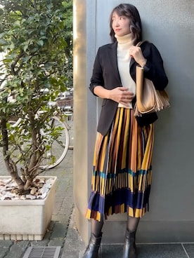 「M-PREMIER（エムプルミエ）のアイテム（ジャケット/アウター）」を使った、りりーさん（レディース・155cm）の秋コーディネート