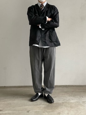 「ほめられ本命コーデ」｜「アイテム（スウェットパンツ）」を使った、みつさん（メンズ・175cm）の冬コーディネート
