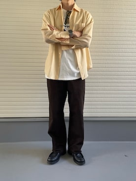 「アイテム（スウェットパンツ、ブラウン系）」を使った、みつさん（メンズ・175cm）の春コーディネート