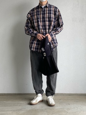 「ジャーマントレーナー」｜「アイテム（スウェットパンツ）」を使った、みつさん（メンズ・175cm）の春コーディネート