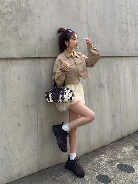 「アイテム（セットアップ）」を使った、mayu さん（レディース・153cm）の秋コーディネート