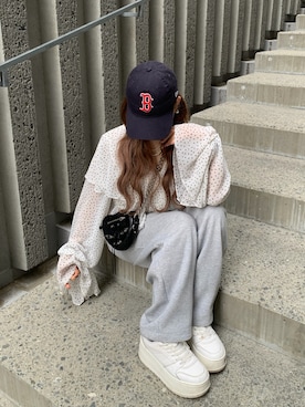 「NEW ERA（ニューエラ）の【別注】＜NEW ERA＞GLR 9TWENTY 4PLACE エンブレム キャップ（キャップ、その他）」を使った、mayu さん（レディース・153cm）の春コーディネート