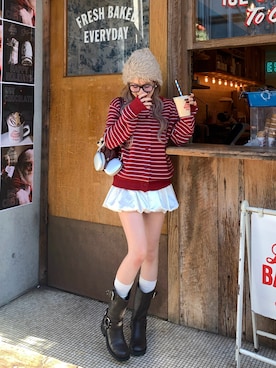 「アイテム（スカート）」を使った、mayu さん（レディース・153cm・20代）の秋コーディネート