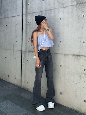 「アイテム（ニットキャップ/ビーニー）」を使った、mayu さん（レディース・153cm・20代）の夏コーディネート