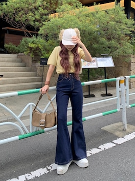 「アイテム（キャップ）」を使った、mayu さん（骨格ストレート・レディース・153cm）の秋コーディネート