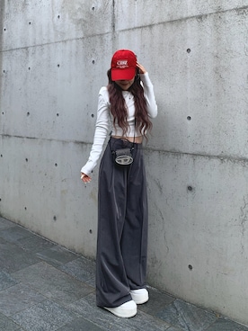 「GRL（グレイル）のアイテム（パンツ）」を使った、mayu さん（レディース・153cm）の秋コーディネート