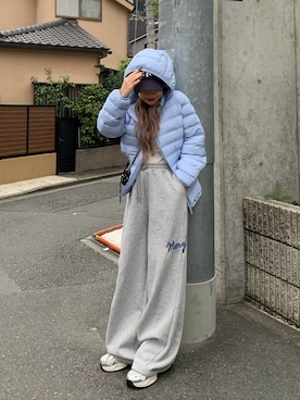 「アイテム（ジャケット/アウター、ブルー系）」を使った、mayu さん（レディース・153cm）の冬コーディネート