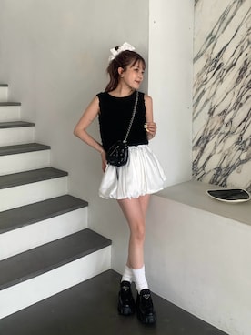 「junoah（ジュノア）のアイテム」を使った、mayu さん（レディース・153cm）の春コーディネート