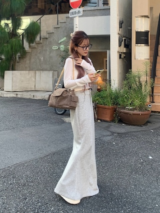 「CHARLES & KEITH(チャールズ & キース)のNoane ノアン サイドポケット バケツバッグ(ショルダーバッグ)」を使った、mayu さん(レディース・153cm)の秋コーディネート