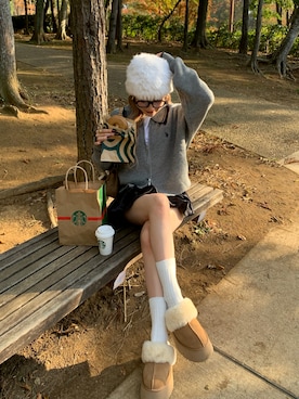 「アイテム（カーディガン/ボレロ）」を使った、mayu さん（レディース・153cm・20代）の冬コーディネート