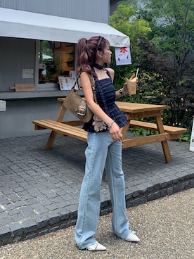 「アイテム（バッグ）」を使った、mayu さん（レディース・153cm）の夏コーディネート