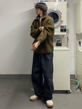 「FEKETE（フェケテ）のアイテム（パンツ）」を使った、MASAさん（メンズ・179cm）の冬コーディネート