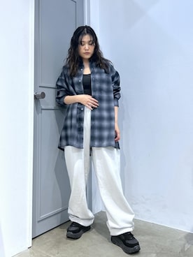 「re_k by JUNRED（レクバイジュンレッド）のアイテム（パンツ）」を使った、tomoさん（レディース・152cm）の春コーディネート