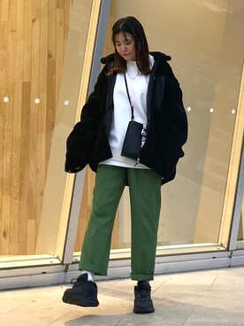「JUNRED（ジュンレッド）のアイテム（ブルゾン）」を使った、tomoさん（レディース・152cm）の秋コーディネート