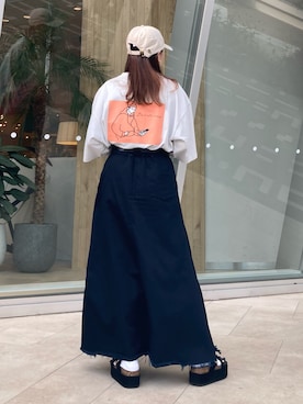 「JUNRED（ジュンレッド）のアイテム（帽子）」を使った、tomoさん（レディース・152cm）の夏コーディネート