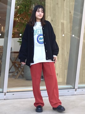 「JUNRED（ジュンレッド）のアイテム（スウェット）」を使った、tomoさん（レディース・152cm）の冬コーディネート
