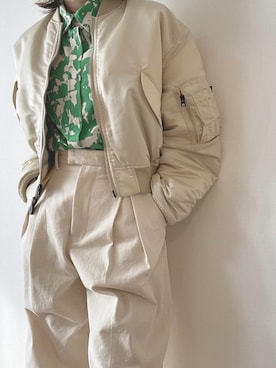 「Alpha Industries（アルファインダストリーズ）のアイテム（MA-1）」を使った、a__s_aさん（レディース・160cm）の春コーディネート