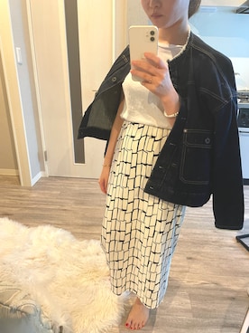 「HYKE」｜「アイテム（デニムジャケット）」を使った、wさん（レディース・153cm）の夏コーディネート