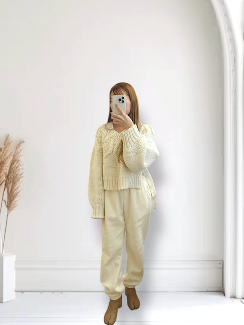 Curensology カレンソロジー ケーブルベルテッドプルオーバー ニット ケーブルベルテッドプルオーバーカレンソロジー curensology