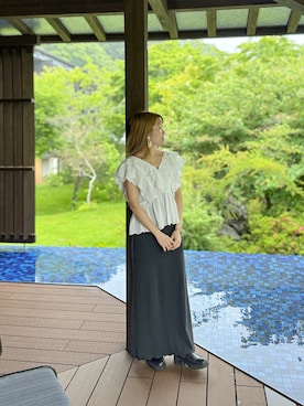 「MOUSSY（マウジー）のアイテム（シャツ/ブラウス）」を使った、kさん（レディース・151cm）の夏コーディネート