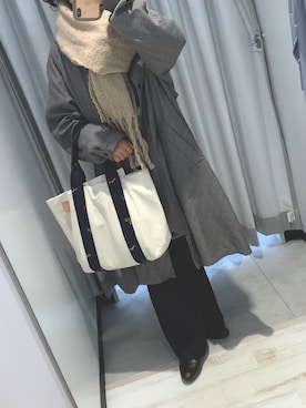 「アイテム（ステンカラーコート）」を使った、ririさん（レディース・151cm）の秋コーディネート
