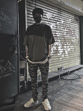 「oversize」｜「アイテム（その他シューズ）」を使った、伊杰さん（メンズ・175cm）の夏コーディネート