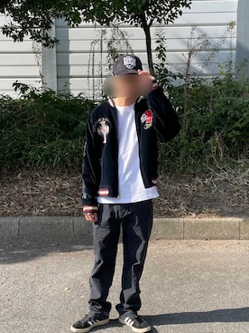 「EDWIN（エドウィン）のアイテム（帽子）」を使った、DAICHIさん（メンズ・170cm）の秋コーディネート