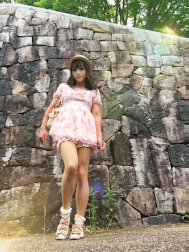 「Bobon21（ボボンニジュウイチ）のアイテム（チュニック）」を使った、Ramuneさん（レディース・167cm）の春コーディネート