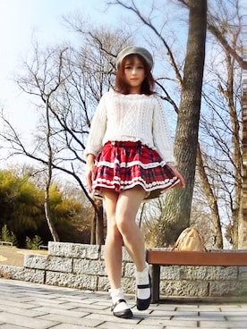 「Bobon21（ボボンニジュウイチ）のアイテム」を使った、Ramuneさん（レディース・167cm）の冬コーディネート