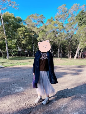 「GU（ジーユー）のアイテム（モッズコート）」を使った、Amberさん（レディース・155cm）の冬コーディネート
