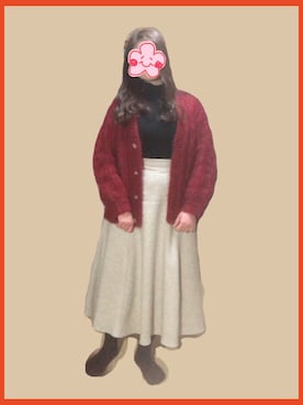 「赤いカーディガン」｜ａ-ｃｈａｎ＊*さん（レディース・148cm）の冬コーディネート
