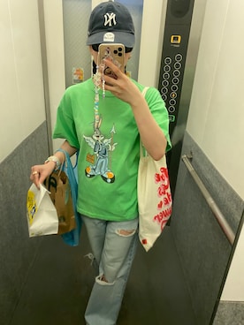 「FLYING TIGERS（フライングタイガー）のアイテム」を使った、KRNさん（レディース・155cm）の夏コーディネート