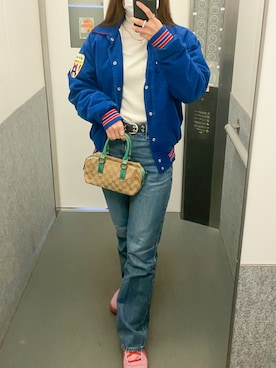 「アメリカン」｜「アイテム（ジャケット/アウター）」を使った、KRNさん（レディース・155cm）の秋コーディネート