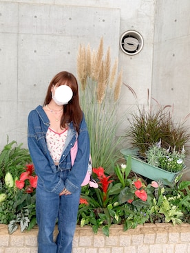 「one after another NICE CLAUP（ワンアフターアナザーナイスクラップ）のアイテム（デニムジャケット）」を使った、KRNさん（レディース・155cm）の秋コーディネート