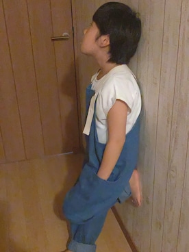 「低身長」｜「アイテム（オールインワン・サロペット）」を使った、mimioさん（キッズ・135cm）の秋コーディネート