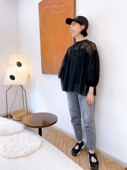 トップス CLANE SHEER TULLE BALLOON SLEEVE TOPS CLANE（クラネ）の「【CLANE/クラネ】SHEER TULLE BALLOON