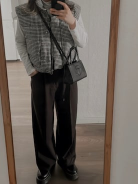 「アイテム（ダウンベスト、その他）」を使った、Mさん（レディース・153cm）の春コーディネート