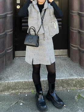 「アイテム（ダウンベスト、その他）」を使った、Mさん（レディース・153cm）の春コーディネート