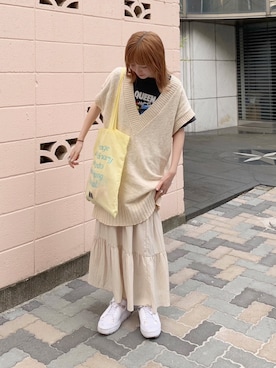 「FIKA（フィカ）のアイテム」を使った、y o k o p iさん（レディース・158cm）の夏コーディネート
