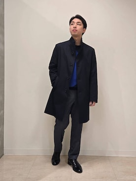 「TAKEO KIKUCHI（タケオキクチ）の【Made in JAPAN】ストレートチップ ドレスシューズ（ドレスシューズ、ブラック系）」を使った、駆さん（メンズ・167cm）の冬コーディネート