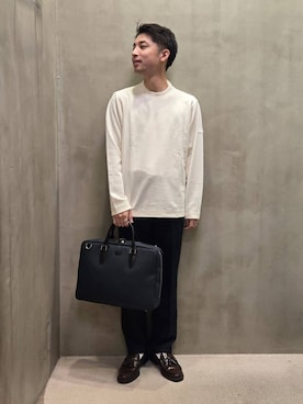 「アイテム（ビジネスバッグ）」を使った、駆さん（メンズ・168cm）の秋コーディネート