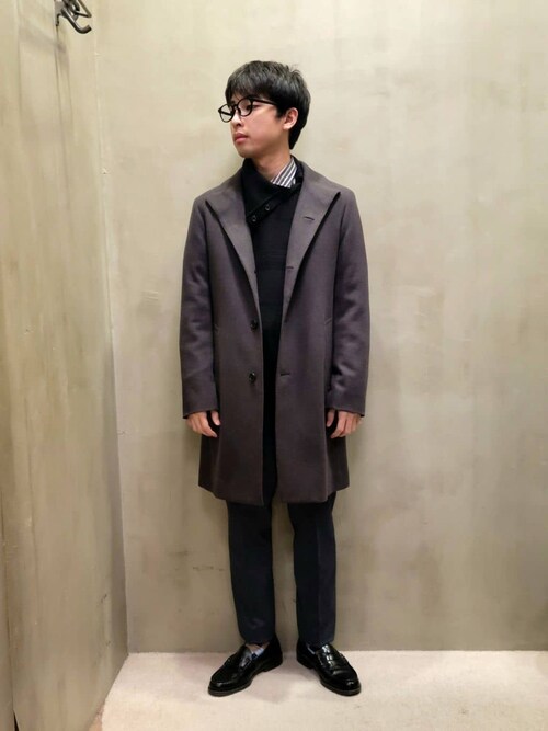 00s archive woolcoat ダブル 細身 ウール ダークウェア 大阪タカシマヤ タケオキクチ駆さんのその他アウターを使った