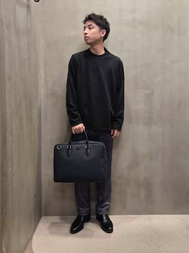 「アイテム（ビジネスバッグ）」を使った、駆さん（メンズ・168cm）の秋コーディネート