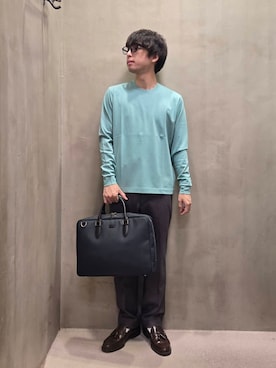 「アイテム（ビジネスバッグ）」を使った、駆さん（メンズ・168cm）の秋コーディネート