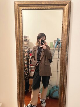 「MOUSSY（マウジー）のアイテム（テーラードジャケット）」を使った、Mio哥哥さん（レディース・160cm）の秋コーディネート