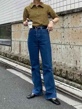 「フレアデニム」｜田原美波さん（レディース・158cm）の春コーディネート