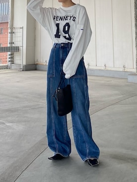 「J.C.PENNEY（ジェーシーペニー）のアイテム」を使った、田原美波さん（レディース・158cm）の秋コーディネート