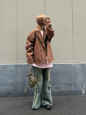 「チョコ色に染まれ」｜田原美波さん（レディース・158cm）の冬コーディネート