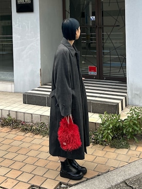 「CIAOPANIC（チャオパニック）のアイテム（その他アウター）」を使った、田原美波さん（レディース・158cm）の冬コーディネート